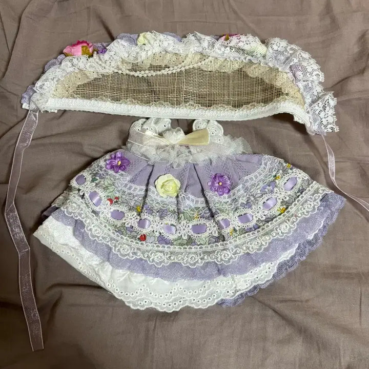 [BUNJANG] 20cm Doll Purple Dress Set / 솜인형 보라색 드레스 세트