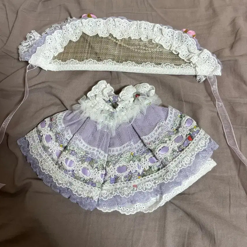 [BUNJANG] 20cm Doll Purple Dress Set / 솜인형 보라색 드레스 세트