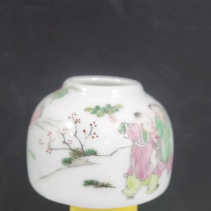 [BUNJANG] Chinese Celadon Porcelain Tongzhi Era Blue and White Child Motif Taebaek Vase / 중국도자기               청동치 분채 동자문 태백존