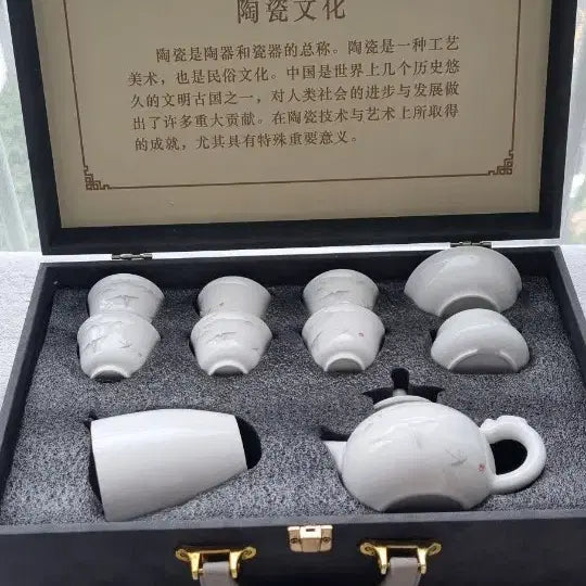 [BUNJANG] National Intangible Cultural Heritage Ceramic Tea Set / 국가지급 비물질 문화유산 블랙 선물세트