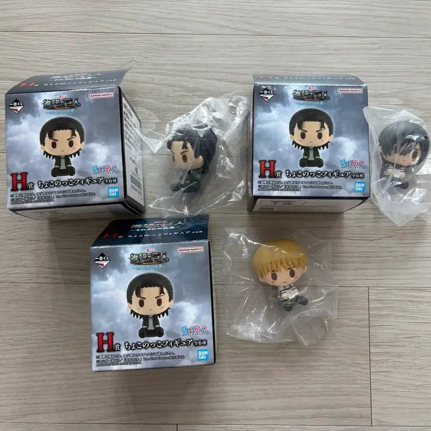 [BUNJANG] Attack on Titan Ichiban Kuji Prize H Chokonokko Figure 3-Figure Bundle Set / 일괄) 진격거 제일복권 H상 초코노코 3종 세트