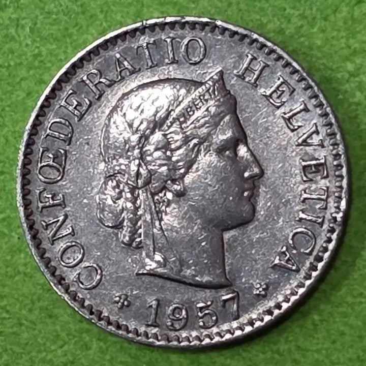 [BUNJANG] 1957 Swiss 5 Rappen Coin / 1957년 스위스 5라펜 동전 M3087
