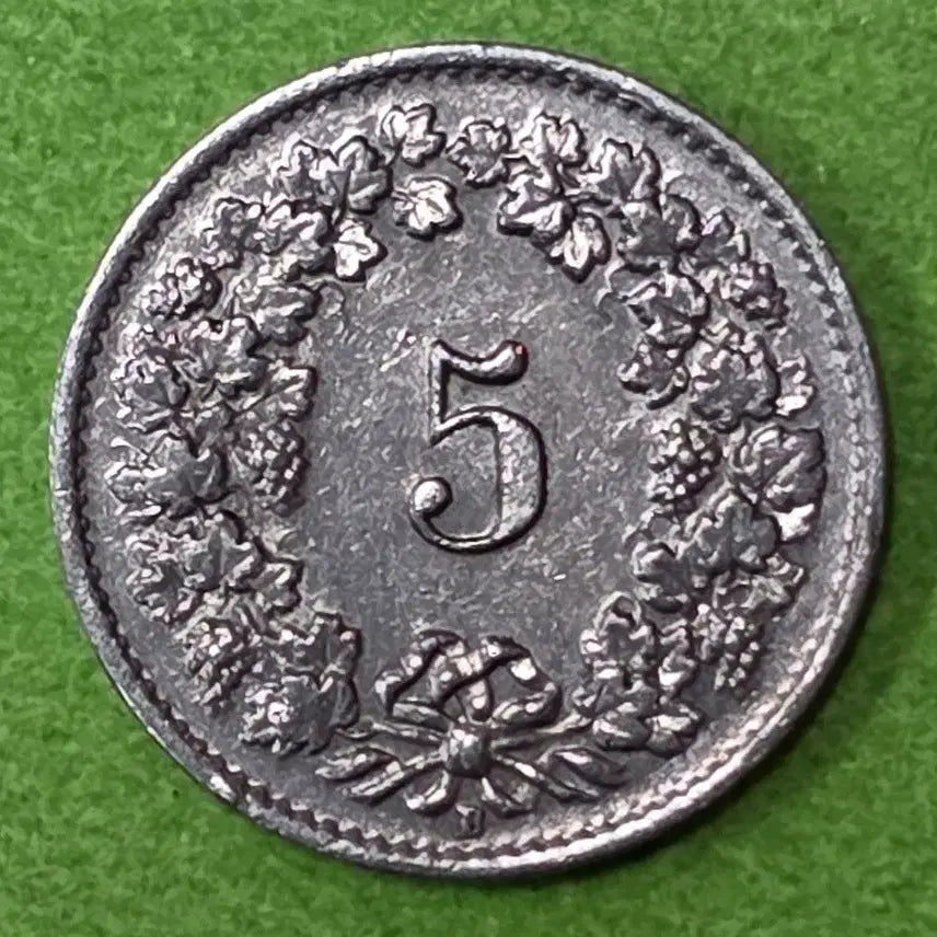 [BUNJANG] 1957 Swiss 5 Rappen Coin / 1957년 스위스 5라펜 동전 M3087