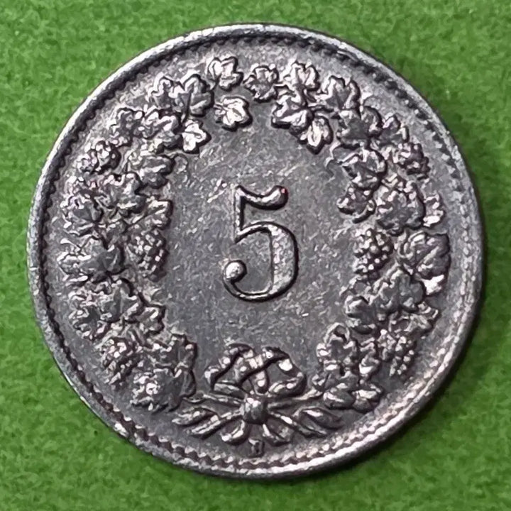 [BUNJANG] 1957 Swiss 5 Rappen Coin / 1957년 스위스 5라펜 동전 M3087