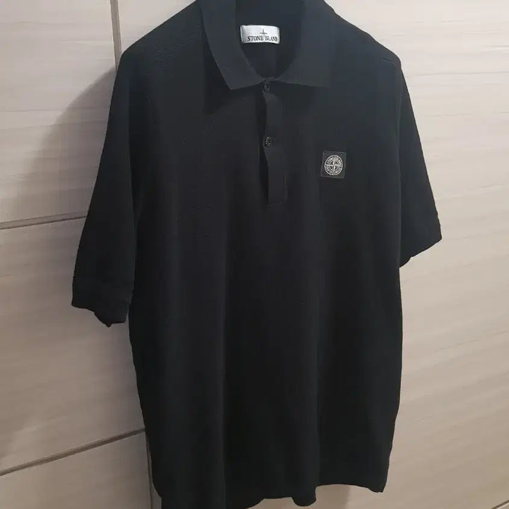 [BUNJANG] Stone Island 25SS Knit Polo Shirt Black L / 스톤아일랜드 25SS 신형 니트 폴로 피케티(L)