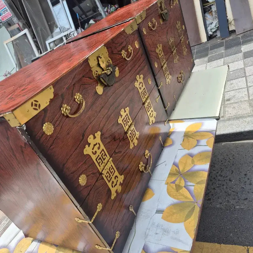 [BUNJANG] Antique Korean Traditional Chest (40x60x50cm) / 40   60   50 센치 옛날반닫이1셋트