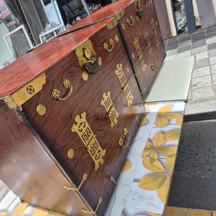 [BUNJANG] Antique Korean Traditional Chest (40x60x50cm) / 40   60   50 센치 옛날반닫이1셋트