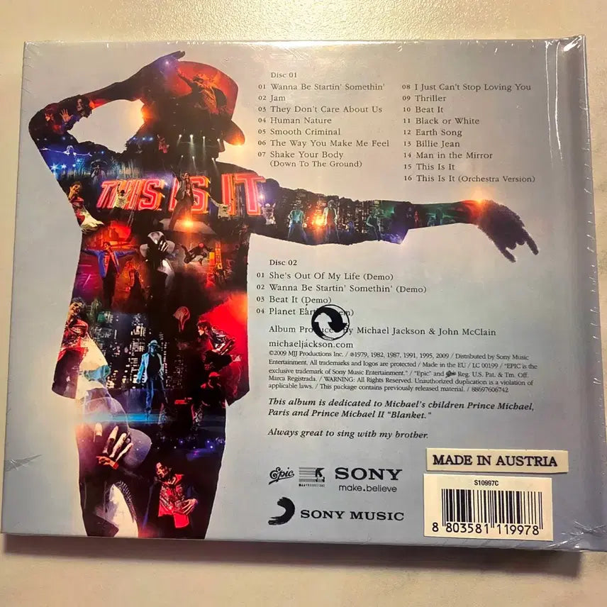 [BUNJANG] Michael Jackson This Is It 2X CD Souvenir Edition / Michael Jackson 마이클잭슨 수입 2X CD 새것 마이클 잭슨