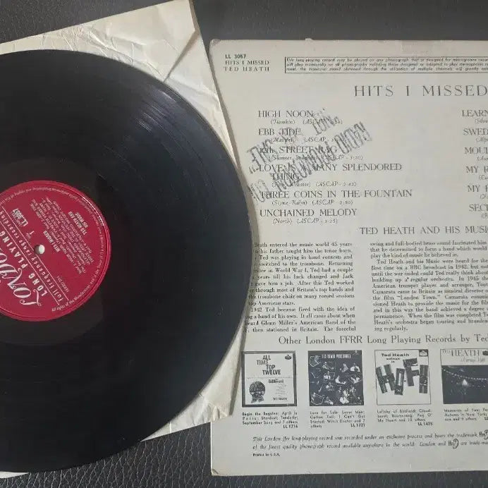 [BUNJANG] Ted Heath and His Music Hits I Missed Jazz LP (UK) / 테드히스_Hits I Missed_재즈LP(UK)