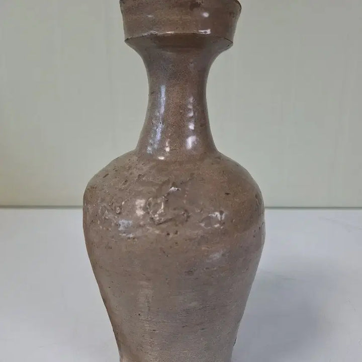 [BUNJANG] Antique Celadon Porcelain Wide-Mouth Bottle / 근대사 수집 자료 옛날 민속품 청자 도자기 광구병 기름병 주병