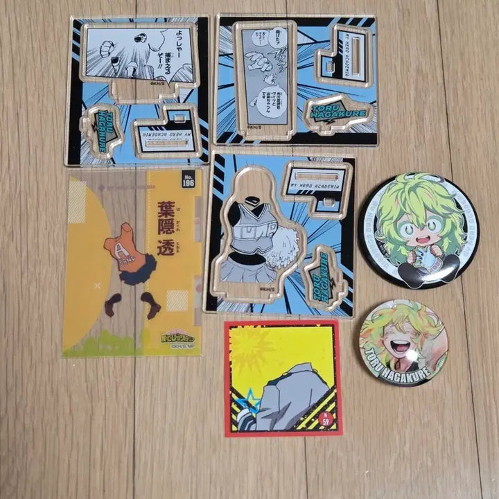 [BUNJANG] Hagakure Tooru Original Drawing Acrylic Glass Magnet, Can Badge, Clear Card, Sticker Set / 하가쿠레 토오루 점프샵 원화 아크릴 유리 마그넷 캔뱃지 클리어카드 스티커