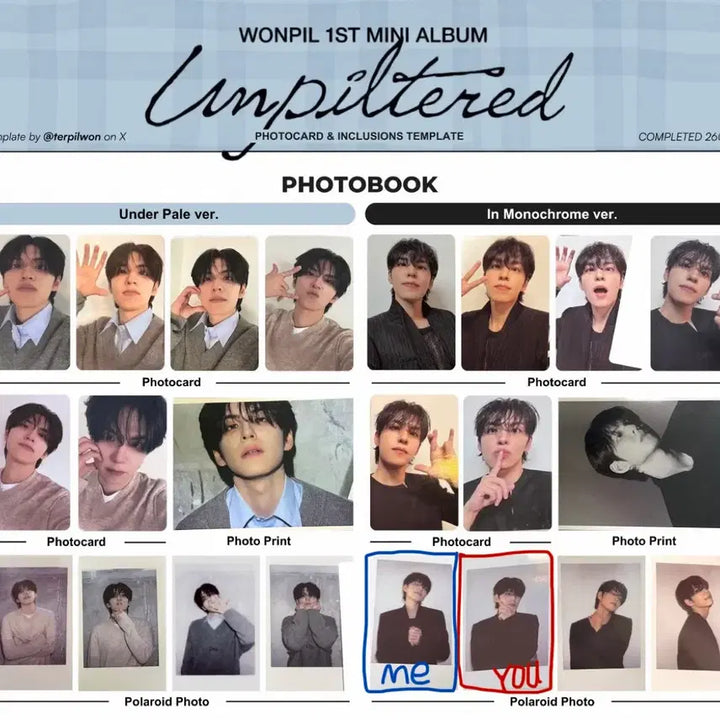 [BUNJANG] Day6 Wonpil Unfiltered Photocard/Polaroid Set / 교환/판매  데이식스 원필 언필터드 포카/폴라