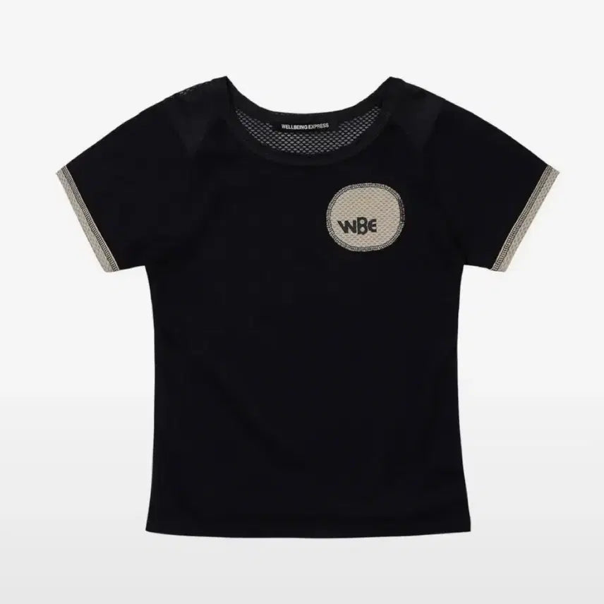 [BUNJANG] Wellbeing Express Mesh Combi Half Sleeve T-shirt Black M / 웰빙익스프레스 Mesh Combi Half Sleeve Black m