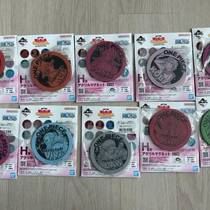 [BUNJANG] One Piece Ichiban Kuji Rubber Coaster Set H - 10 Types Bundle / 일괄) 원피스 제일복권 러버 코스터 H상 10종세트