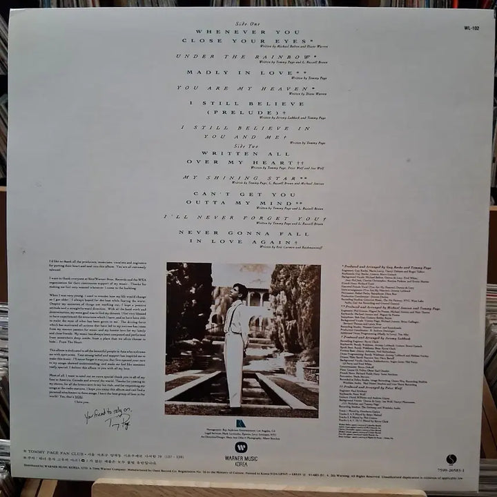 [BUNJANG] Tommy Page From The Heart LP (Mint Condition) / 추억의 아이돌 민트 토미 페이지 From The Heart LP