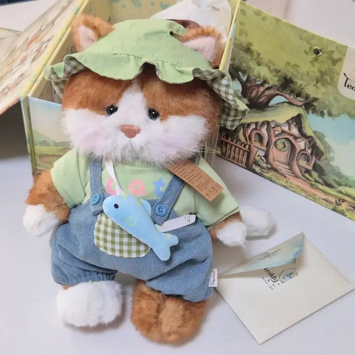 [BUNJANG] Teddy Tails Lena Cat Fisherman Set M (Cheese Cat) / 테디테일즈 레나캣 낚시꾼 세트 M (치즈냥)