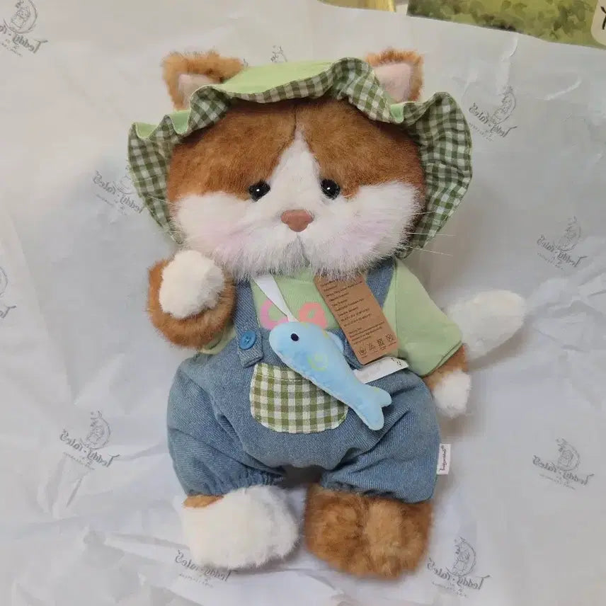 [BUNJANG] Teddy Tails Lena Cat Fisherman Set M (Cheese Cat) / 테디테일즈 레나캣 낚시꾼 세트 M (치즈냥)