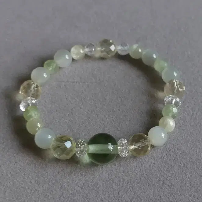 [BUNJANG] Crystal Fairy Green Gold Andara Crystal Bracelet / 크리스탈페어리 그린골드 안다라 크리스탈 원석팔찌