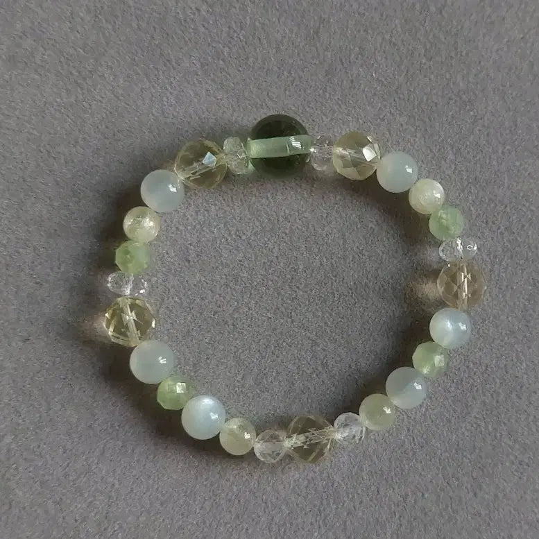 [BUNJANG] Crystal Fairy Green Gold Andara Crystal Bracelet / 크리스탈페어리 그린골드 안다라 크리스탈 원석팔찌