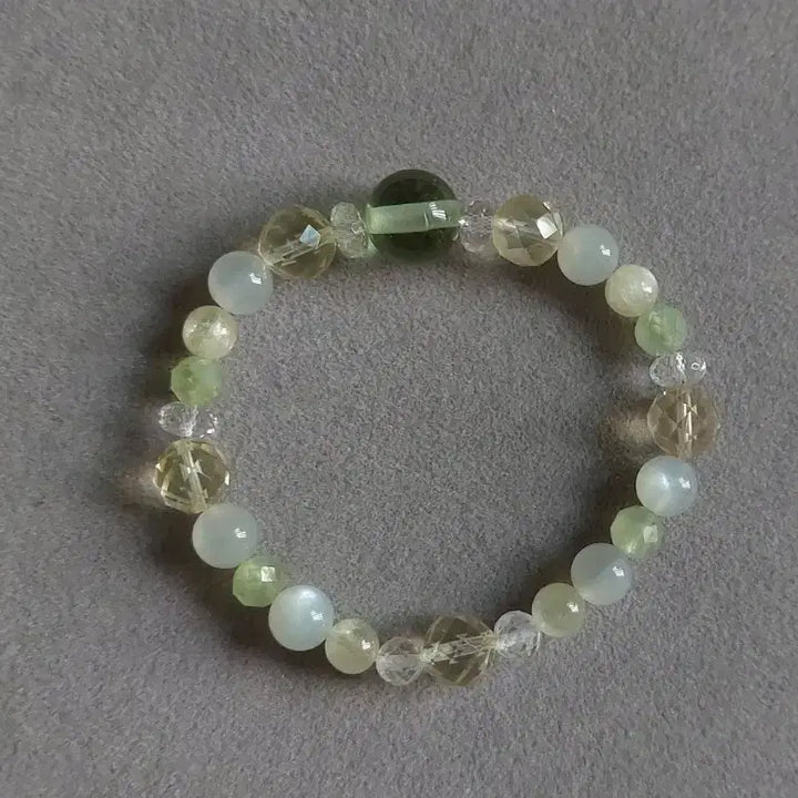 [BUNJANG] Crystal Fairy Green Gold Andara Crystal Bracelet / 크리스탈페어리 그린골드 안다라 크리스탈 원석팔찌