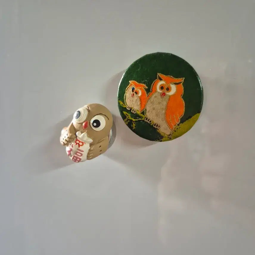 [BUNJANG] Vintage Lucky Owl Magnets (Set of 2) / 빈티지행운의 부엉이 마그넷 2개