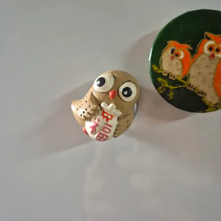 [BUNJANG] Vintage Lucky Owl Magnets (Set of 2) / 빈티지행운의 부엉이 마그넷 2개