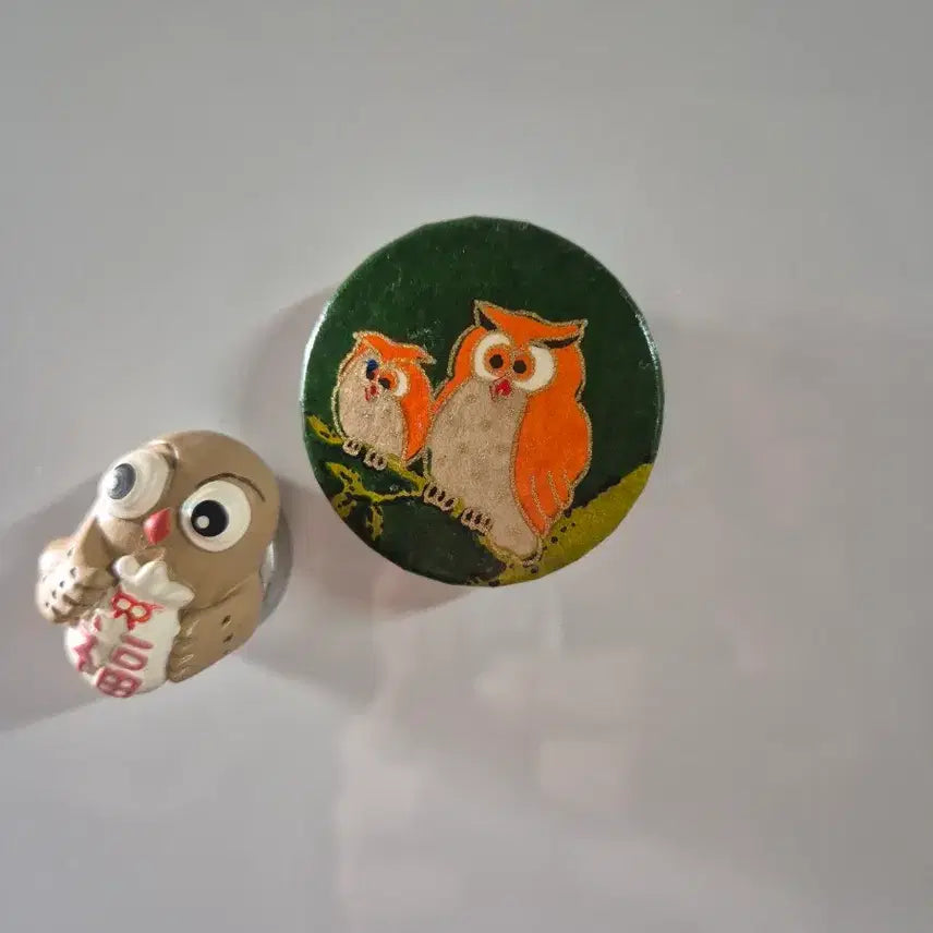 [BUNJANG] Vintage Lucky Owl Magnets (Set of 2) / 빈티지행운의 부엉이 마그넷 2개