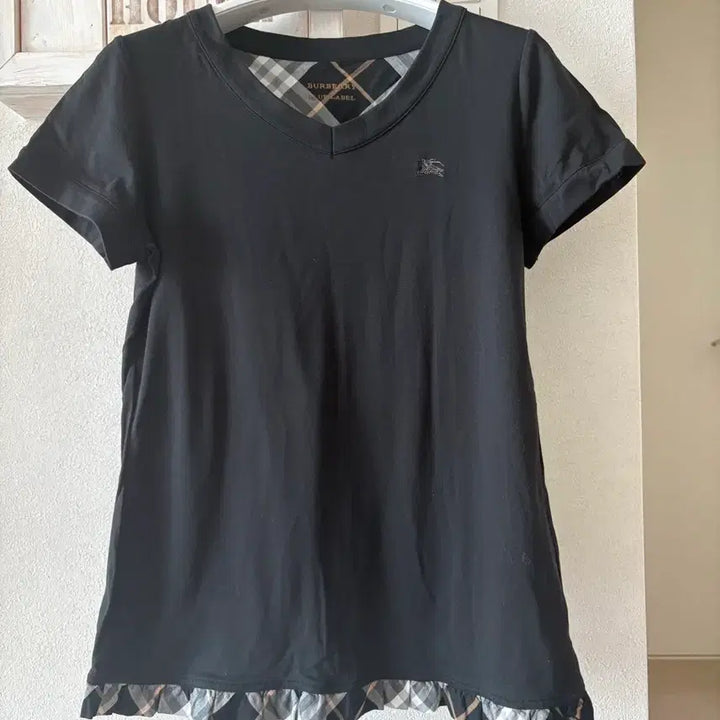 [BUNJANG] Burberry Blue Label Check Frill T-Shirt / 버버리 체크 프릴 티셔츠