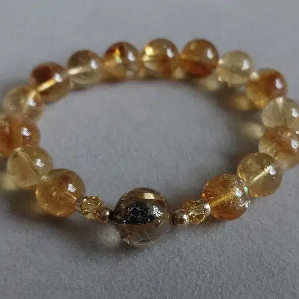 [BUNJANG] Crystal Healing Chakra Gold Wave Amulet Natural Stone Bracelet / 크리스탈힐링차크라 황금물결(Gold Wave) 애뮬렛 원석팔찌