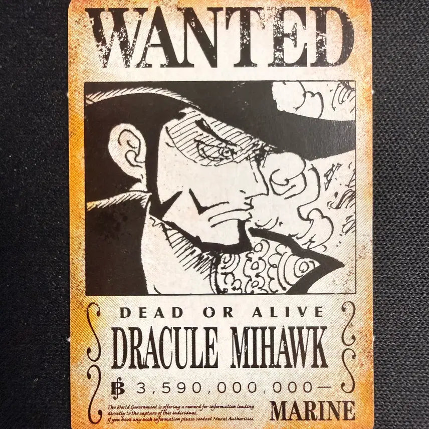 [BUNJANG] 2024 Jump Limited Edition One Piece Mihawk Mini Card Set / [등급용 최상급] 2024 점프 한정 원피스 [미호크] 미니 카드 2종