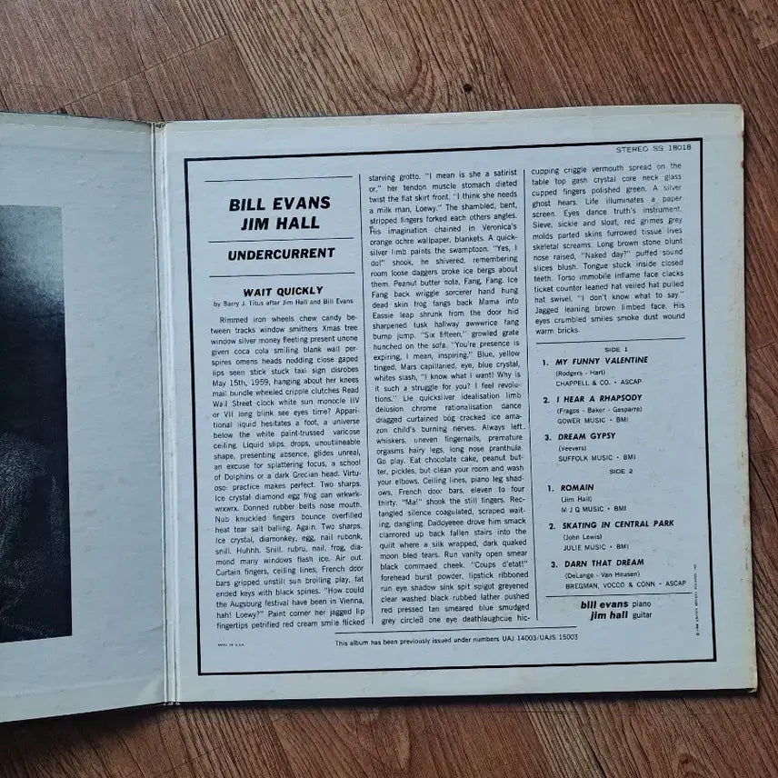 [BUNJANG] Bill Evans / Jim Hall Undercurrent (US Original Vinyl LP) / 빌 에반스 짐 홀 Undercurrent U,S반