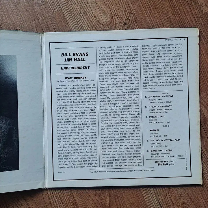 [BUNJANG] Bill Evans / Jim Hall Undercurrent (US Original Vinyl LP) / 빌 에반스 짐 홀 Undercurrent U,S반