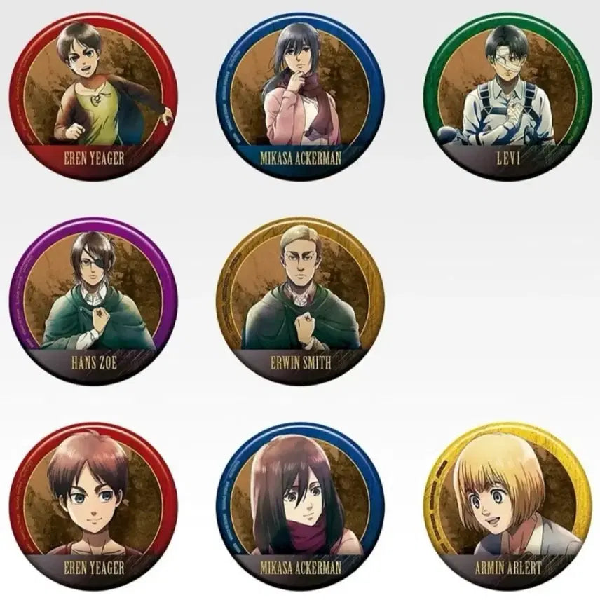 [BUNJANG] Attack on Titan Ichiban Kuji Prize G Can Badge Full Set / 일괄) 진격거 제일복권 G상 캔뱃지 풀세트