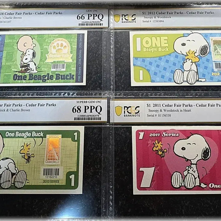 [BUNJANG] Snoopy Dollar 4-Piece Set / *상품번호-가1216*미국 Snoopy 1dollar정품 4종 일괄