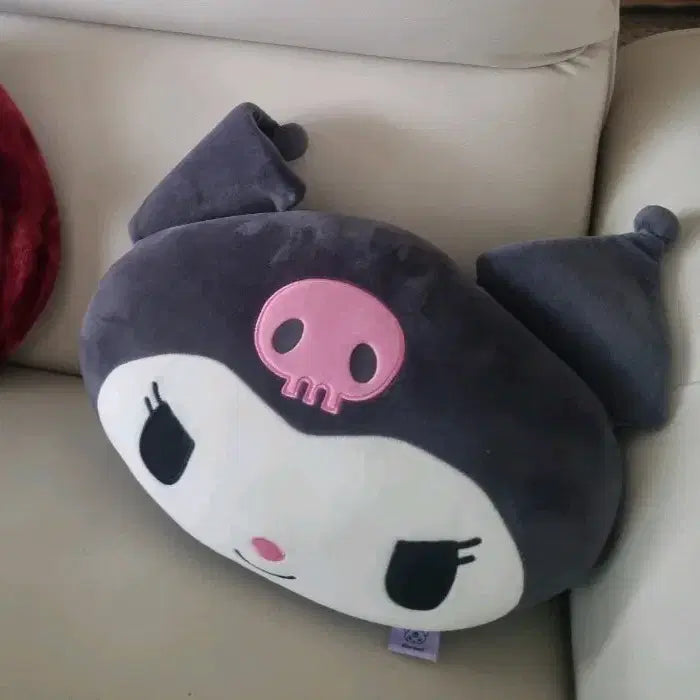 [BUNJANG] Kuromi Face Cushion Plush Doll / 쿠로미 얼굴 쿠션 인형 봉제인형