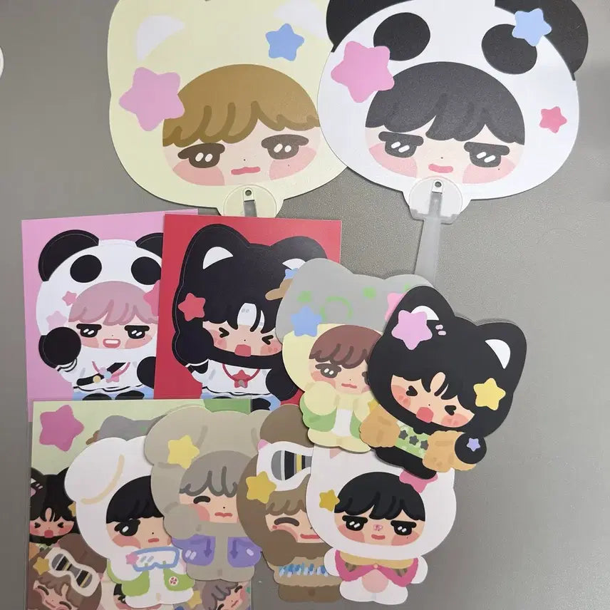 [BUNJANG] NCT WISH Yushi Sakuya Double-Sided Fan &amp; Large Carrier Sticker Bundle Set / 엔시티 위시 다님 양면 부채 &amp; 대형 캐리어 스티커 양도 유우시 사쿠야