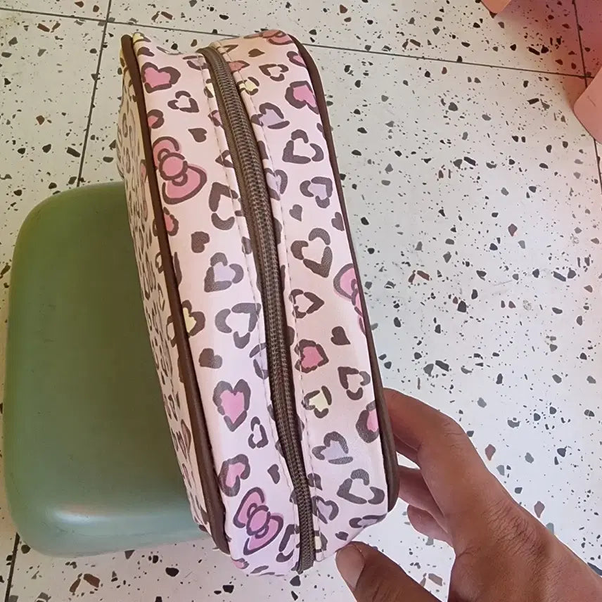 [BUNJANG] Hello Kitty Pink Leopard Pouch Bag / 헬로키티 핑크 레오파드 파우치 가방