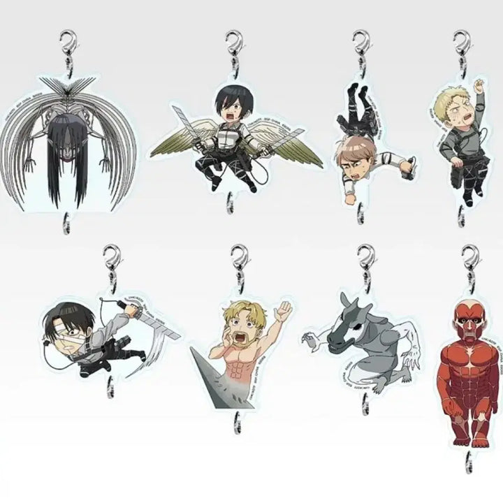 [BUNJANG] Attack on Titan Ichiban Shoji F Prize Acrylic Keychain Full Set / 일괄) 진격거 제일복권 F상 풀세트