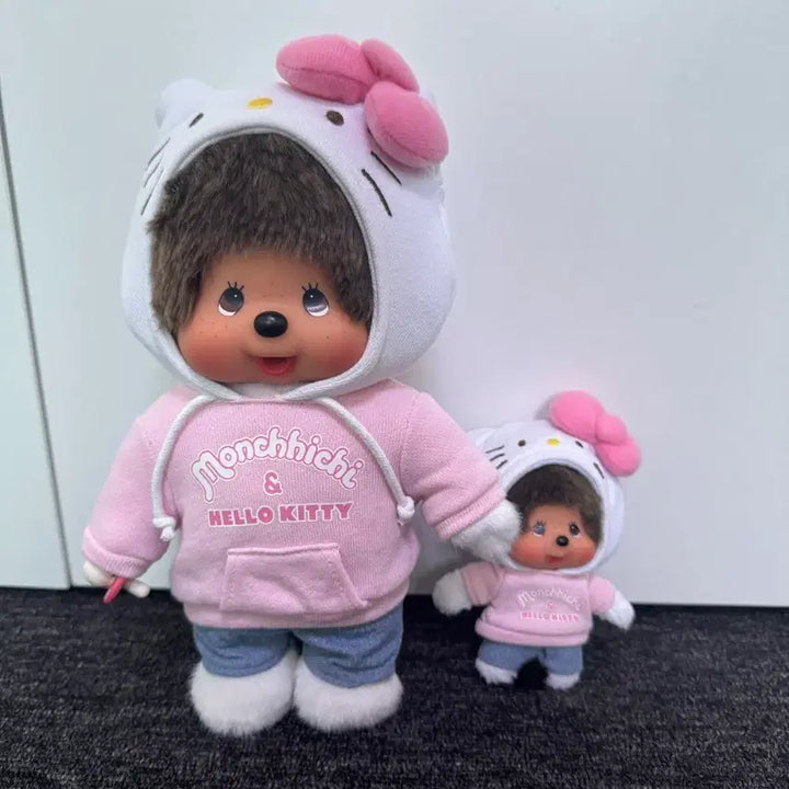 [BUNJANG] Classic Kitty Collaboration Monchhichi Keychain / 고전 키티 콜라보 몬치치 키링 사이즈
