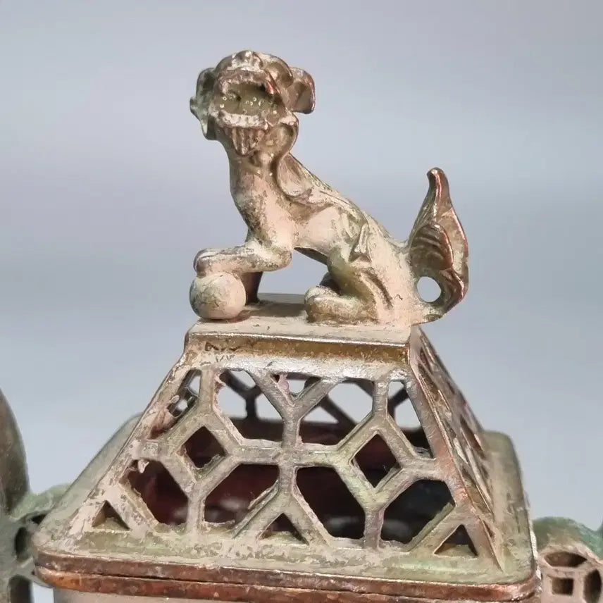 [BUNJANG] Antique Lion-Decorated Incense Burner / 골동 사자상 장식 향로. 고14