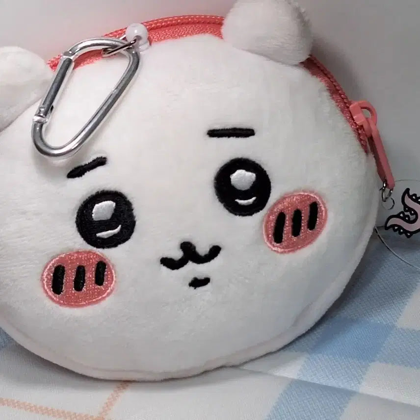 [BUNJANG] Chimmaru Chimcharu Pink Coin Purse with Keychain / 먼작귀치이카와 핑크 동전 지갑 + 키링