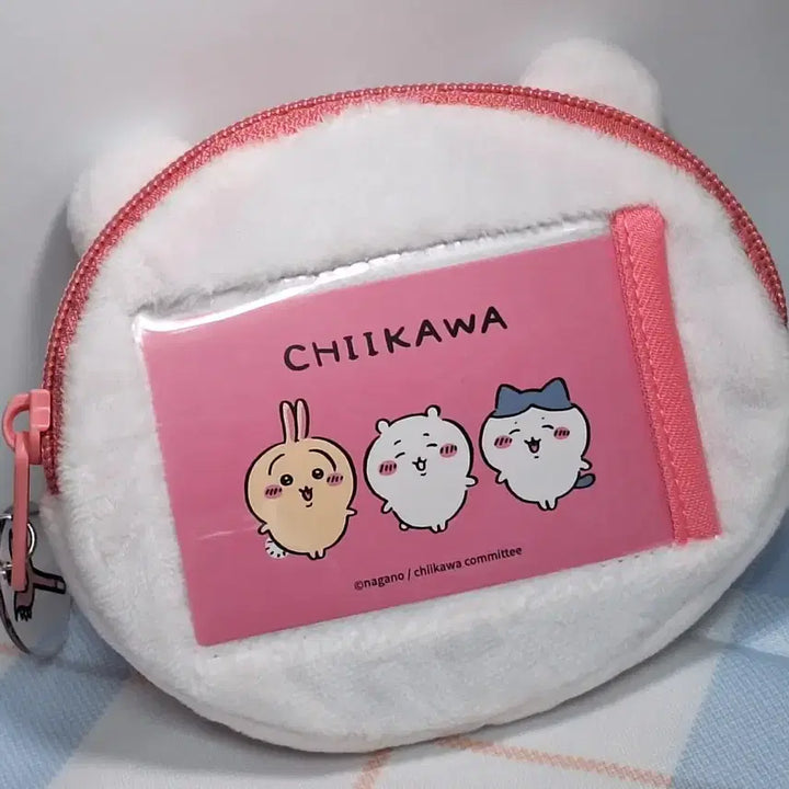 [BUNJANG] Chimmaru Chimcharu Pink Coin Purse with Keychain / 먼작귀치이카와 핑크 동전 지갑 + 키링