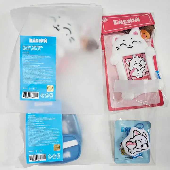 [BUNJANG] ENCHTING Kishu Plush Keychain, Photocard Holder, Cushion Keychain, Pouch Bag Keychain Bundle Set / 엔친 키슈 인형키링+포카홀더+쿠션키링+파우치백키링 일괄