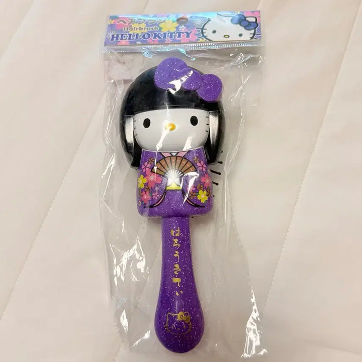 [BUNJANG] Sanrio Hello Kitty Kimono Hair Brush / 헬로키티 앞머리 키티 보리색 헤어 브러쉬 빗 새상품