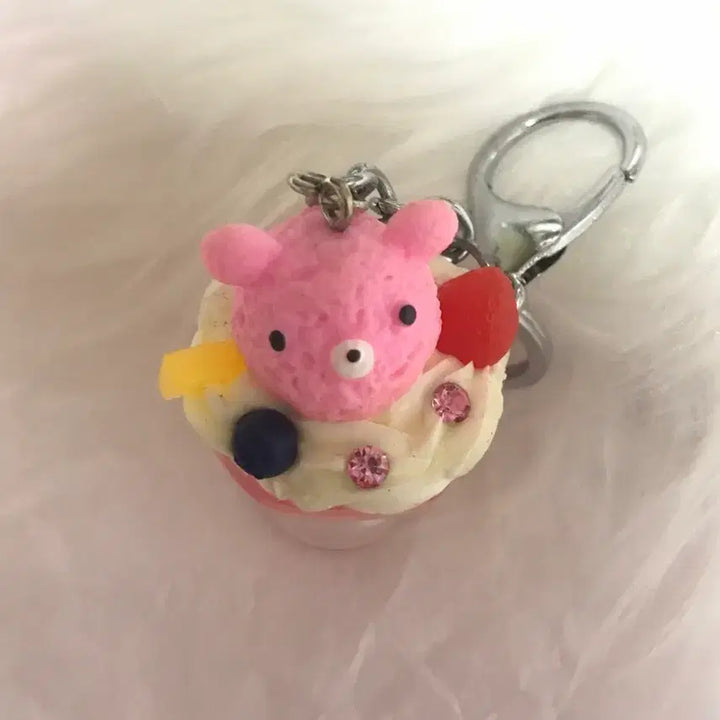 [BUNJANG] Classic Pink Bear Parfait Keychain / 고전 핑크 곰 파르페 키링