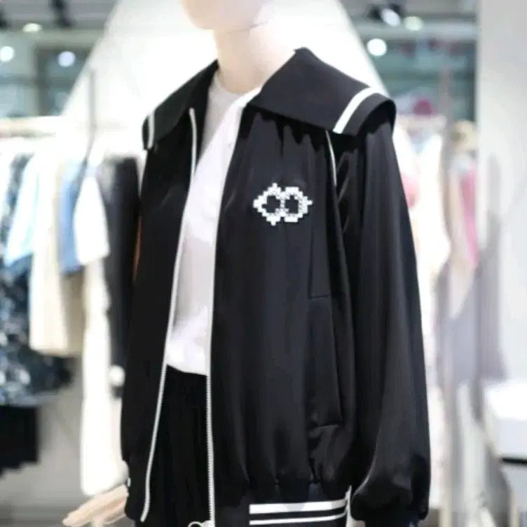 [BUNJANG] Lucky Chouette Sailor Collar Jumper Black Size 38 / 럭키슈에뜨 세일러 카라 블랙 점퍼  38