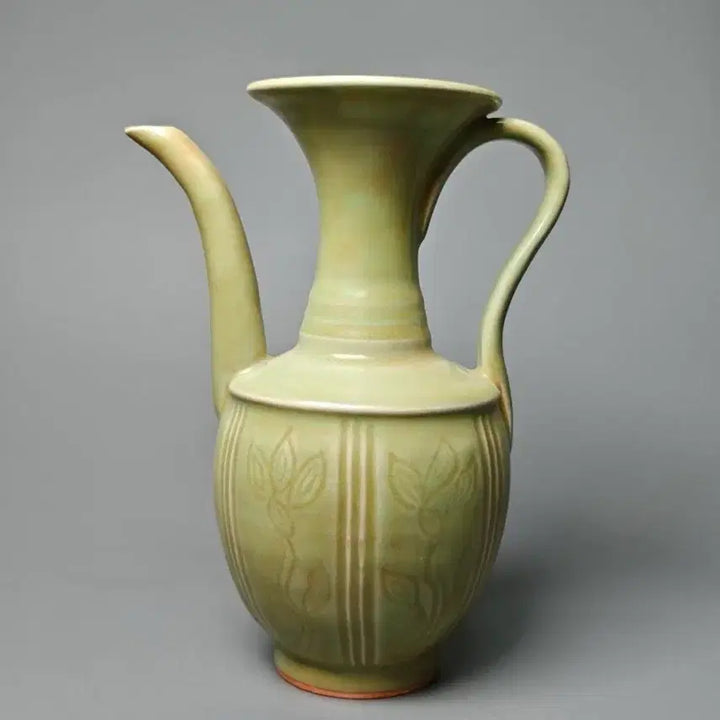 [BUNJANG] Authentic Song Dynasty Celadon Ewer with Incised Floral Motif / [진품] 송대 출토품 청자 음각 초문 주자 주전자 중국도자기 골동품