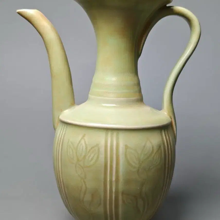 [BUNJANG] Authentic Song Dynasty Celadon Ewer with Incised Floral Motif / [진품] 송대 출토품 청자 음각 초문 주자 주전자 중국도자기 골동품