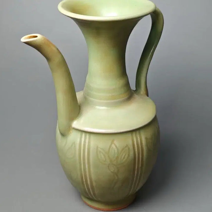 [BUNJANG] Authentic Song Dynasty Celadon Ewer with Incised Floral Motif / [진품] 송대 출토품 청자 음각 초문 주자 주전자 중국도자기 골동품