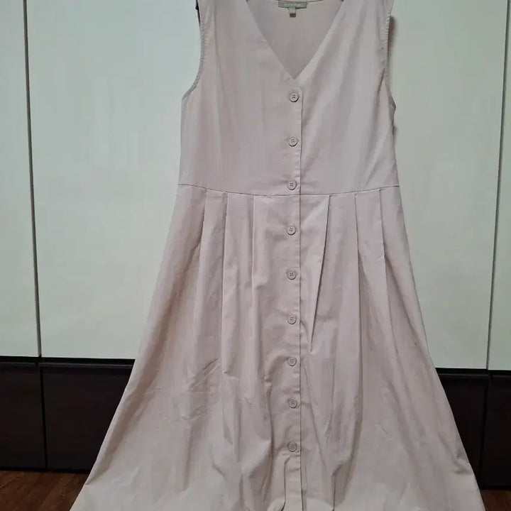 [BUNJANG] Plastic Island Beige Pintuck Dress M / 플라스틱 아일랜드 베이지 핀턱 원피스 M   거의새것